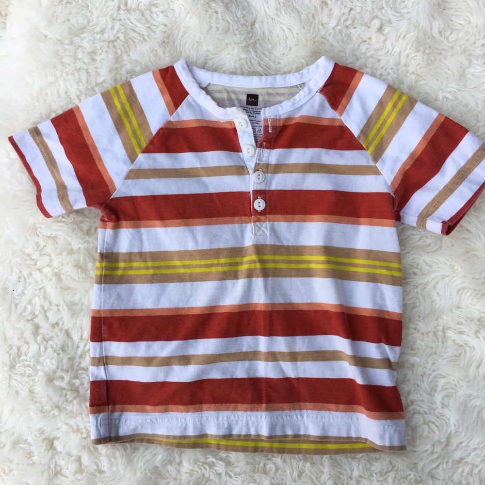 Tea Collection boys striped Henley T-shirt 3T